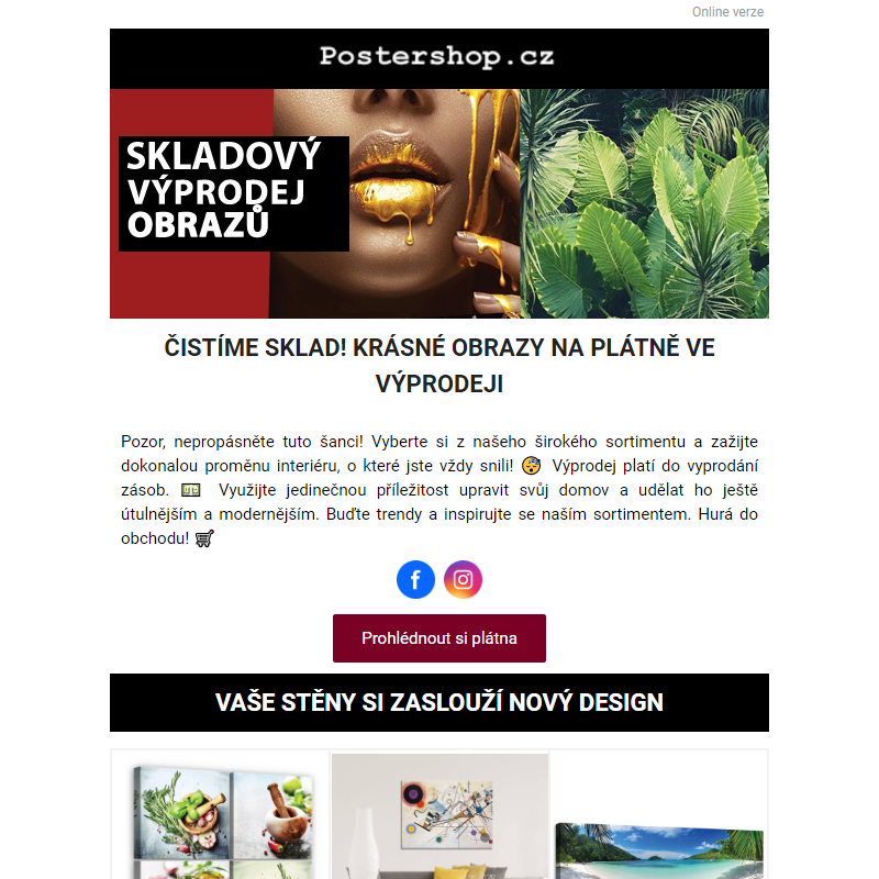 Čistíme sklad - výprodej obrazů na plátně __