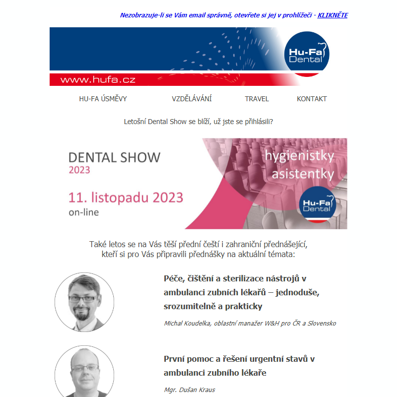 Vzdělávání - Program Dental Show pro asistentky a hygienistky - on-line 11. listopadu