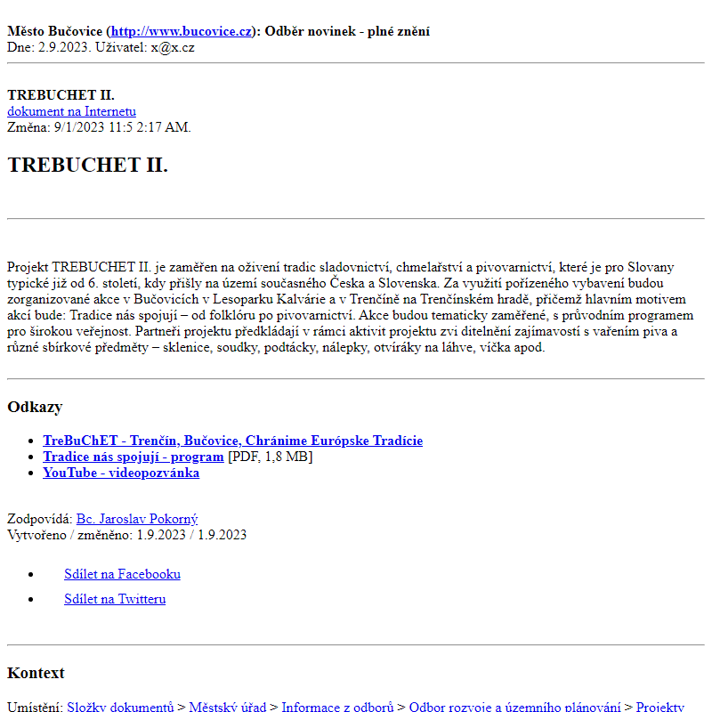 Odběr novinek ze dne 2.9.2023 - dokument TREBUCHET II.
