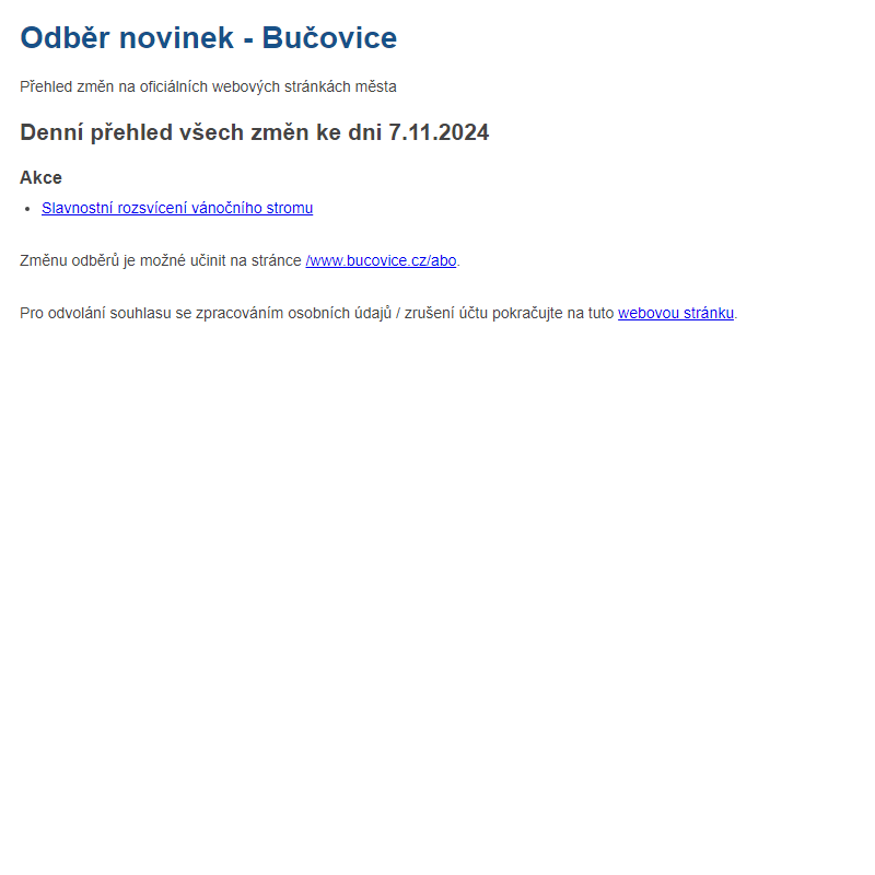 Odběr novinek ze dne 7.11.2024