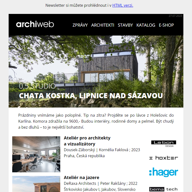 archiweb.cz - newsletter 27/07/2023