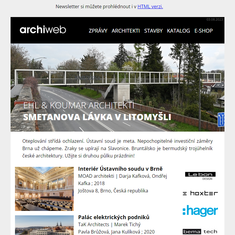 archiweb.cz - newsletter 03/08/2023