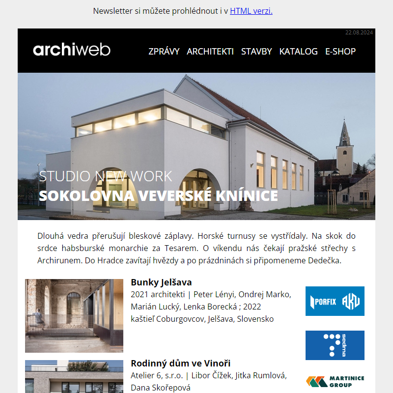 archiweb.cz - newsletter 22/08/2024