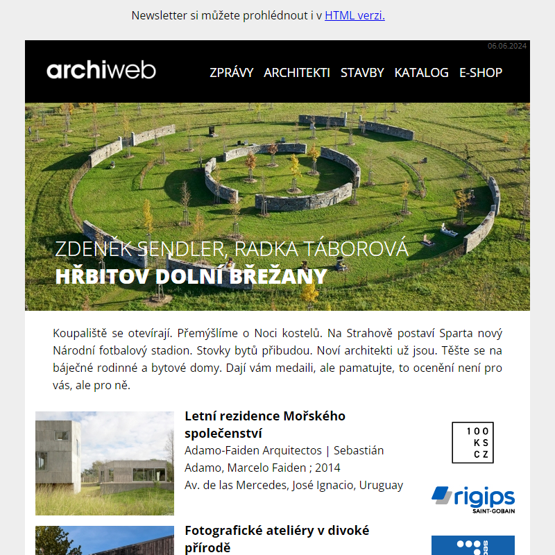 archiweb.cz - newsletter 06/06/2024