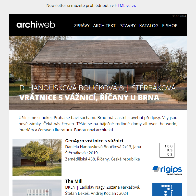 archiweb.cz - newsletter 30/05/2024