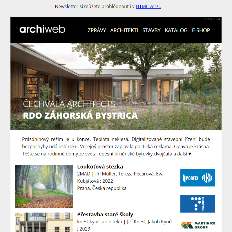 archiweb.cz - newsletter 29/08/2024