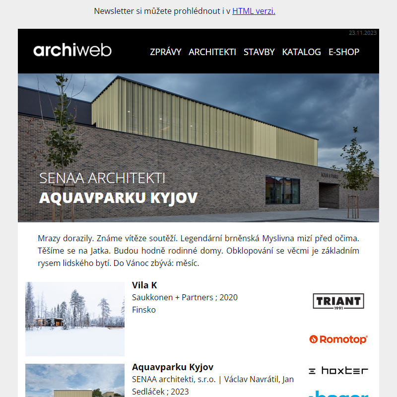 archiweb.cz - newsletter 23/11/2023