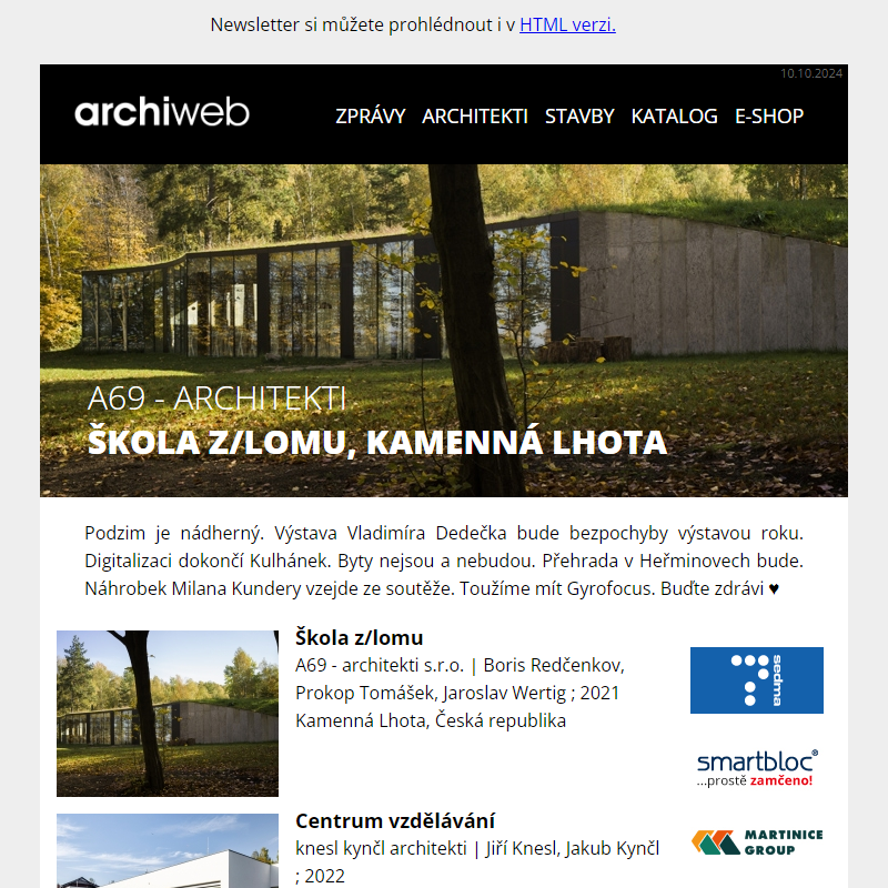 archiweb.cz - newsletter 10/10/2024