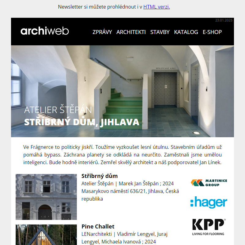 archiweb.cz - newsletter 23/01/2025