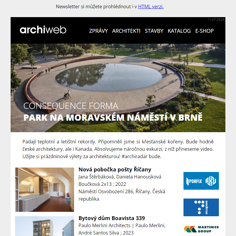 archiweb.cz - newsletter 11/07/2024