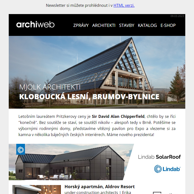 archiweb.cz - newsletter 09/03/2023