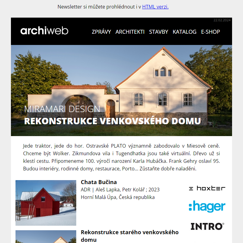 archiweb.cz - newsletter 22/02/2024
