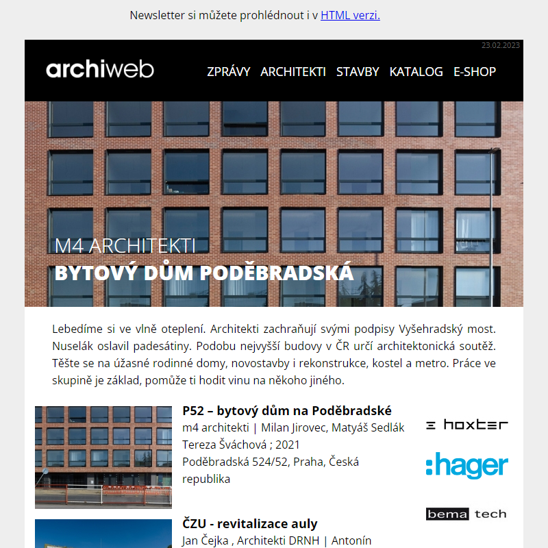 archiweb.cz - newsletter 23/02/2023