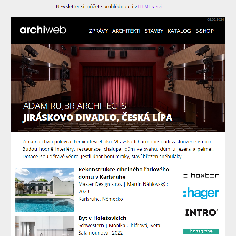 archiweb.cz - newsletter 08/02/2024