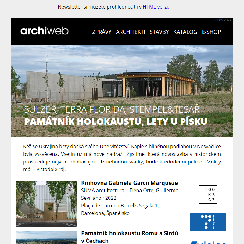 archiweb.cz - newsletter 09/05/2024