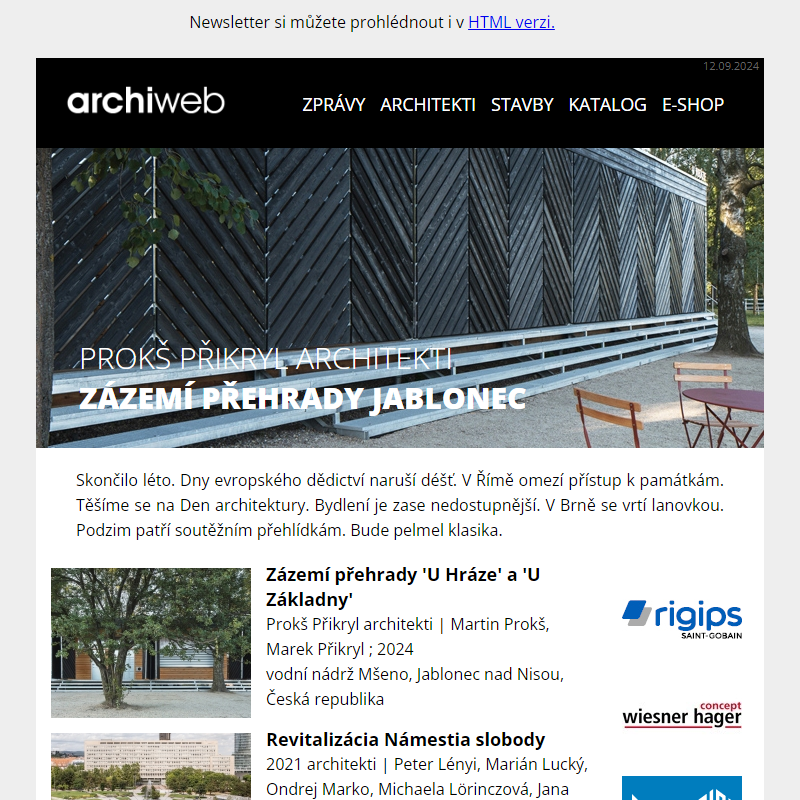 archiweb.cz - newsletter 12/09/2024