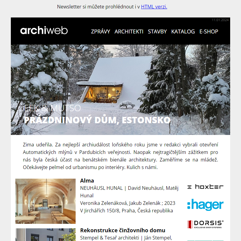 archiweb.cz - newsletter 11/01/2024