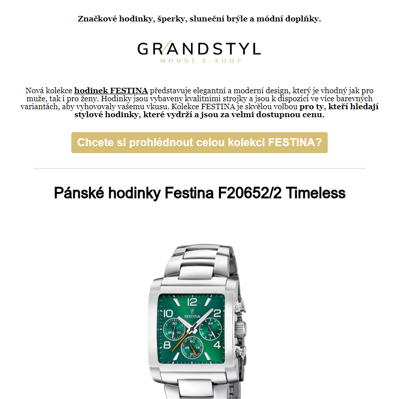  Dobrý den, kolekce dámských a pánských hodinek FESTINA skladem za skvělé ceny