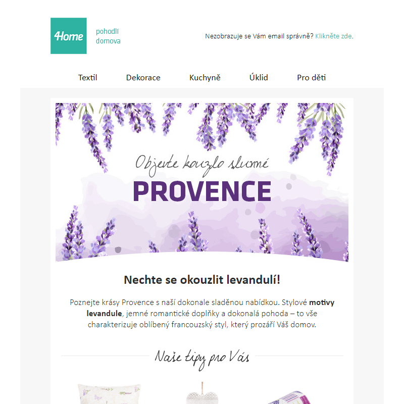 Bydlení ve stylu Provence! Inspirujte se levandulovou nabídkou.