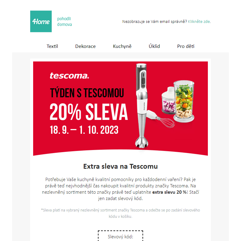 Sleva 20 % na produkty Tescoma už jen do neděle!