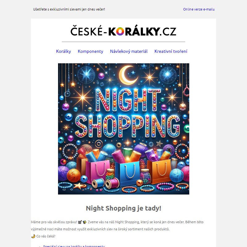 Night Shopping je tady! _ Ušetřete s exkluzivními slevami jen dnes večer!