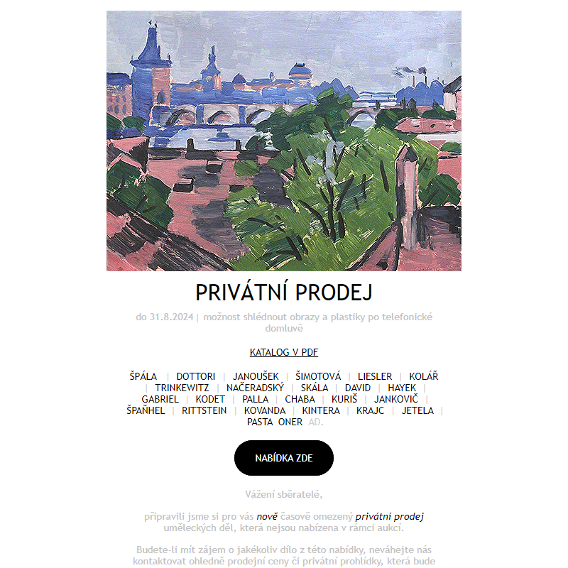 Letní Privátní prodej  |  SUMMER PRIVATE SALE