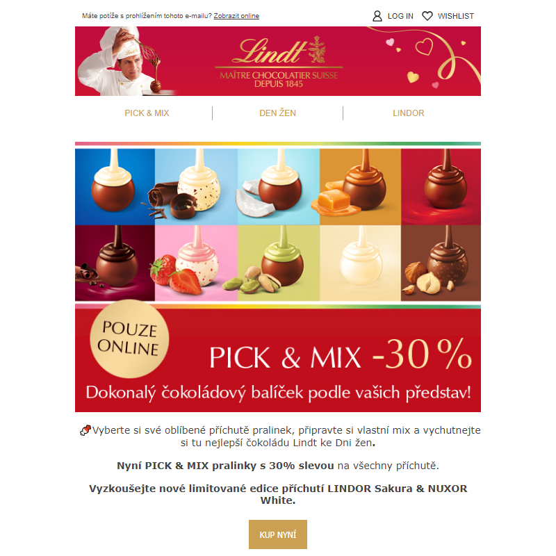 ___ -30 % na všechny pralinky PICK & MIX