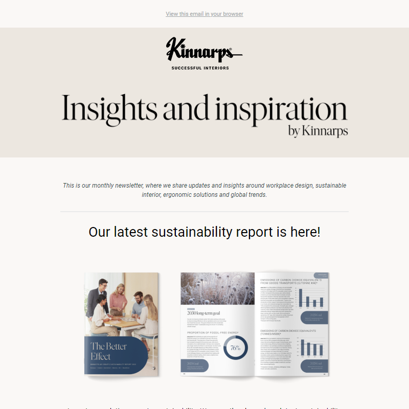 The sustainability report for 2022 is here