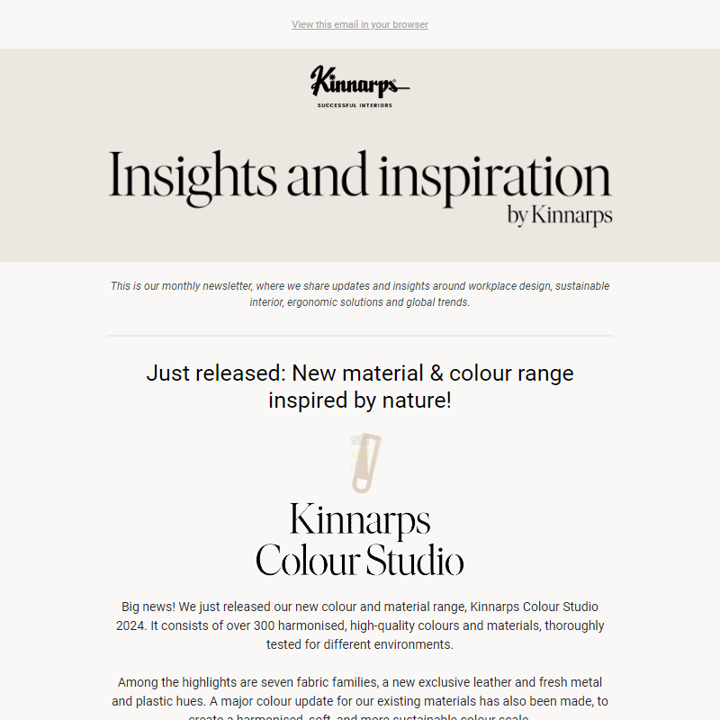 Just released: New material & colour range inspired by nature! _