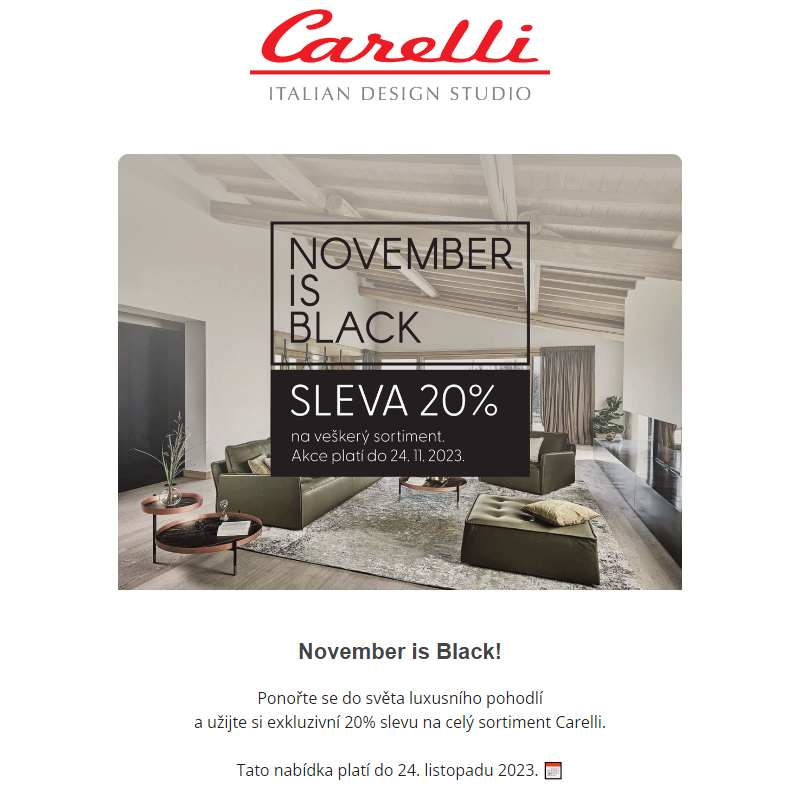 _ November is Black: Exkluzivní 20% slevy v Carelli