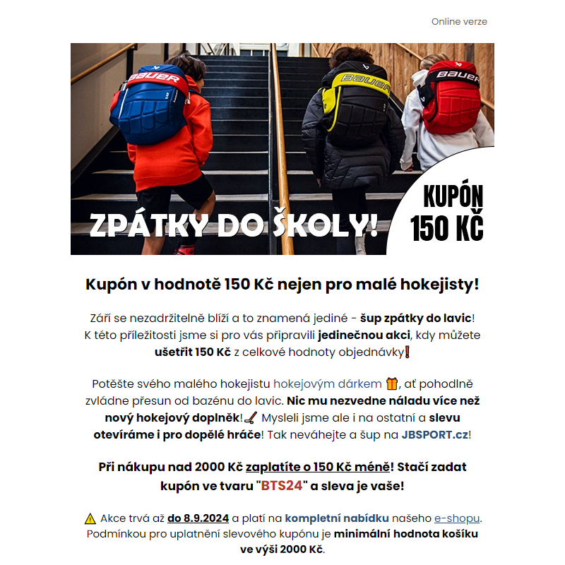 _ Škola volá. Slevový kupón 150 Kč nejen pro malé hokejisty.