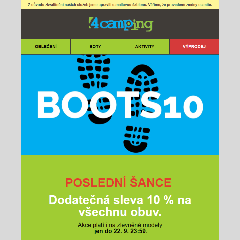 _ BOOTS10 - dodatečná sleva na všechny boty