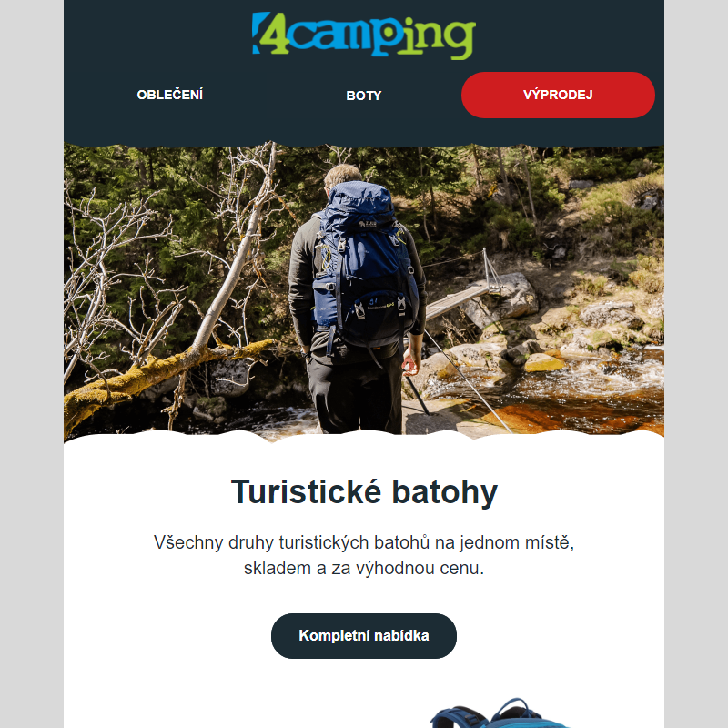 _ Batohy na turistiku + 15 % dodatečná sleva na bestsellery