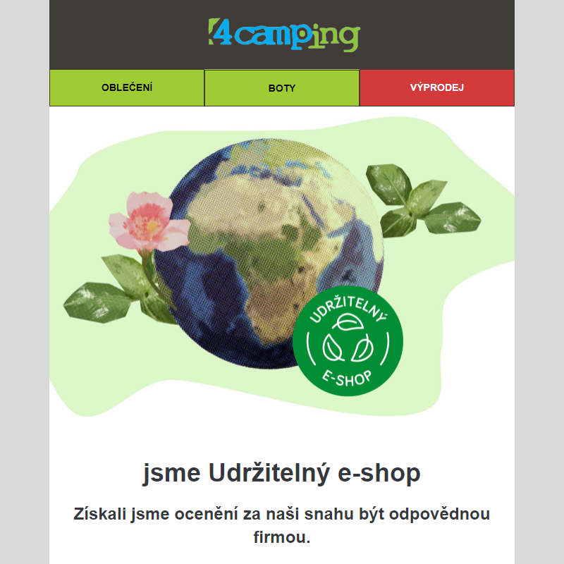 _ Získali jsme certifikát Udržitelný e-shop