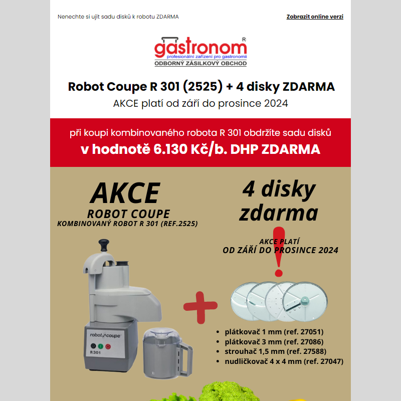 Kombinovaný kuchyňský robot R301 + disky zdarma