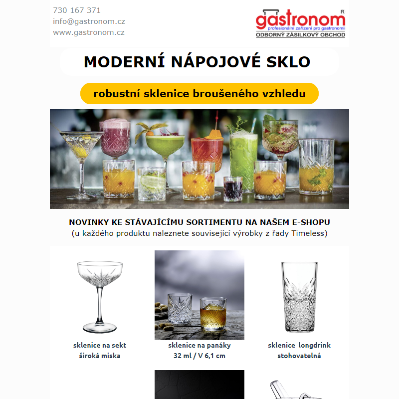 Moderní nápojové sklo