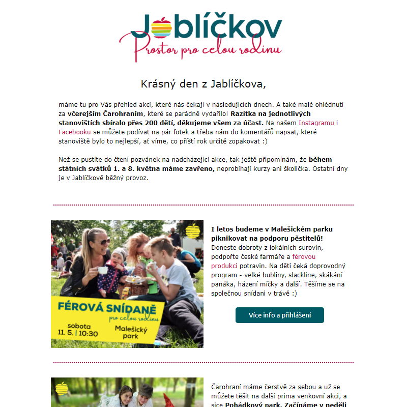 Květen v Jablíčkově _