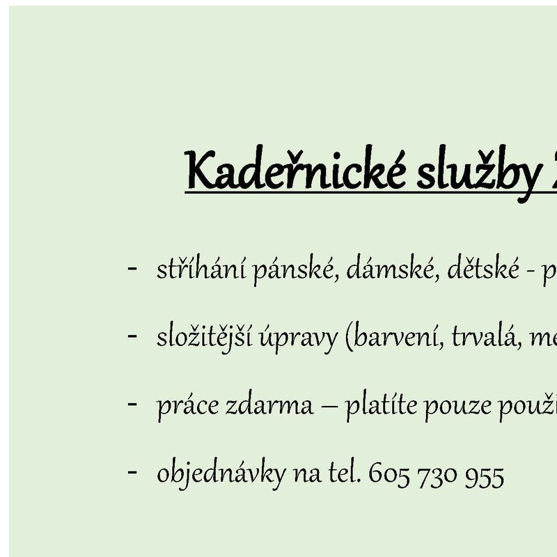 Kadeřnické služby