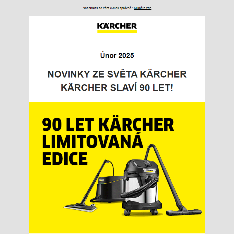 90 let Kärcher: Získejte exkluzivní limitovanou edici!