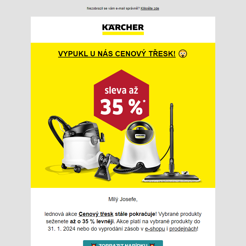 Cenový třesk pokračuje! Až 35% slevy!