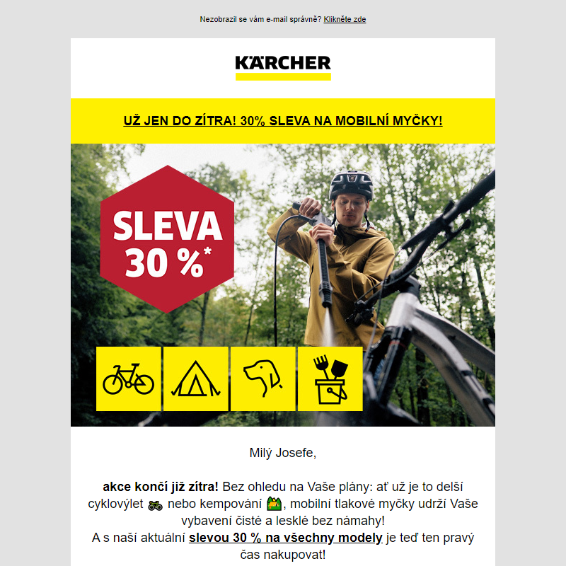 Zítra končí 30% sleva na mobilní myčky!