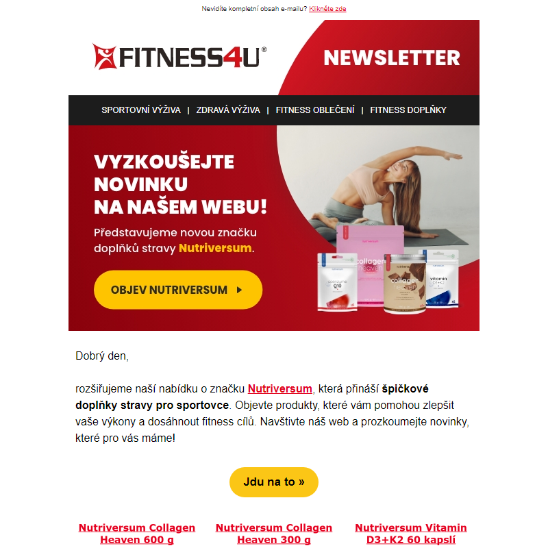 Představujeme Nutriversum – novinku ve světě fitness doplňků!