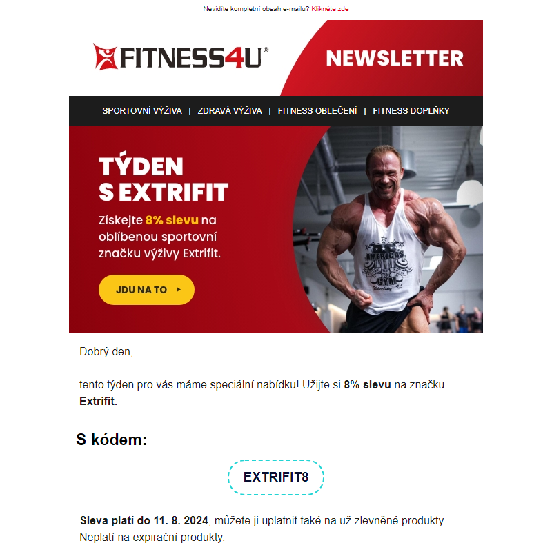 8% sleva na oblíbené Extrifit produkty – jen tento týden!