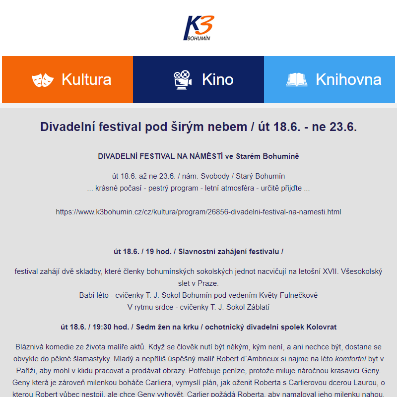 Divadelní festival pod širým nebem / út 18.6. - ne 23.6.