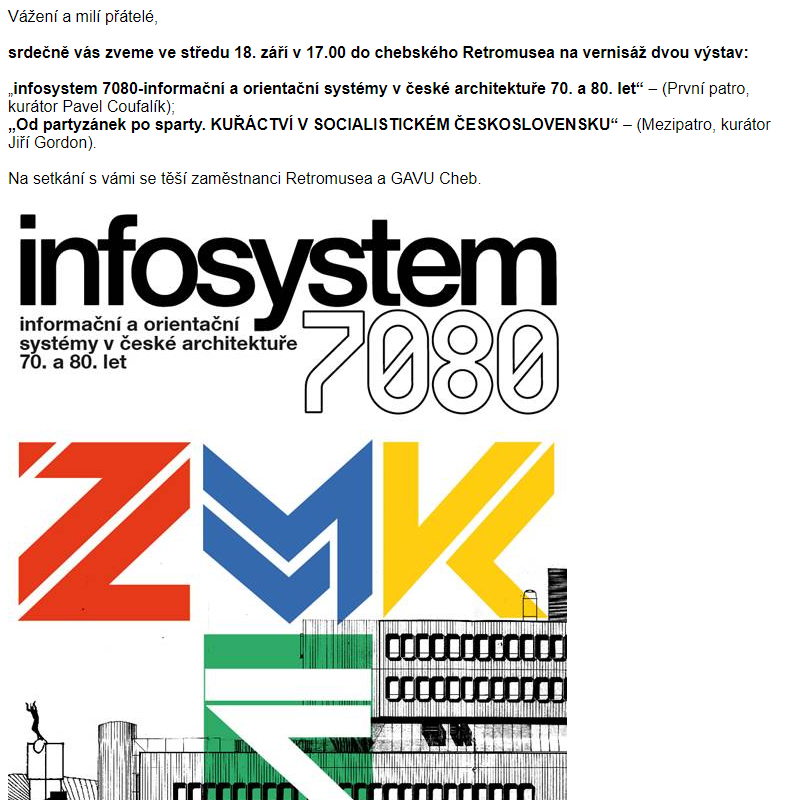 Pozvánka na vernisáž do Retromusea - středa 18. září v 17.00