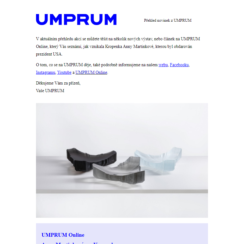 Přehled akcí UMPRUM (6. 5.–17. 5. 2024)