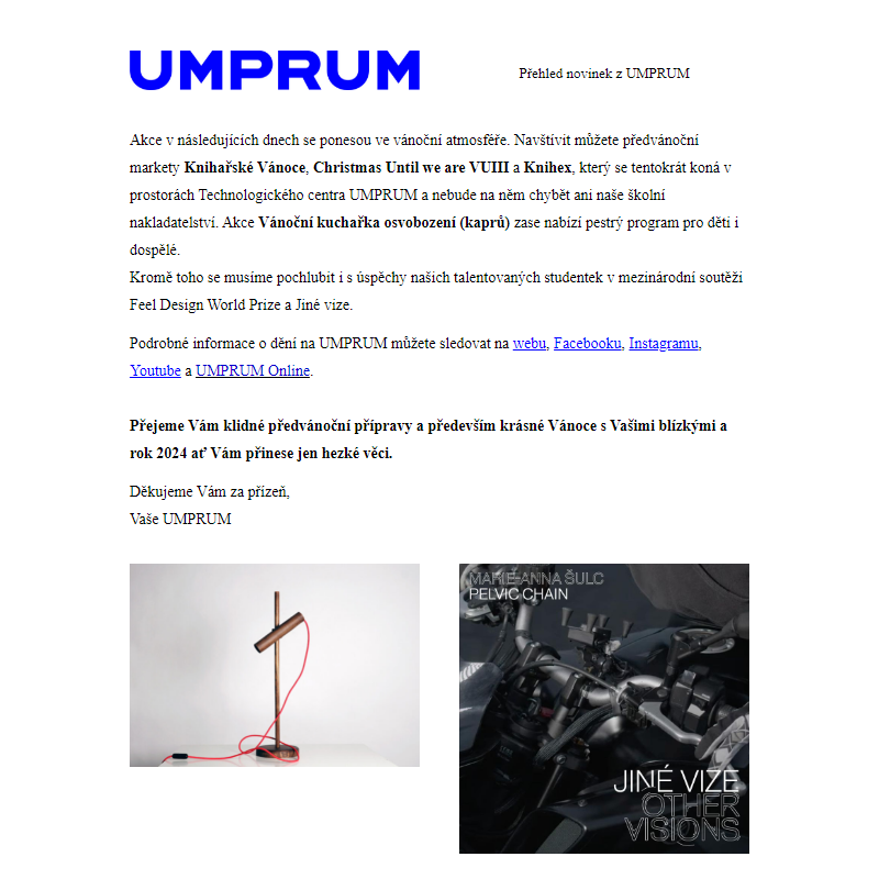Přehled akcí UMPRUM (18. 12.–24. 12. 2023)