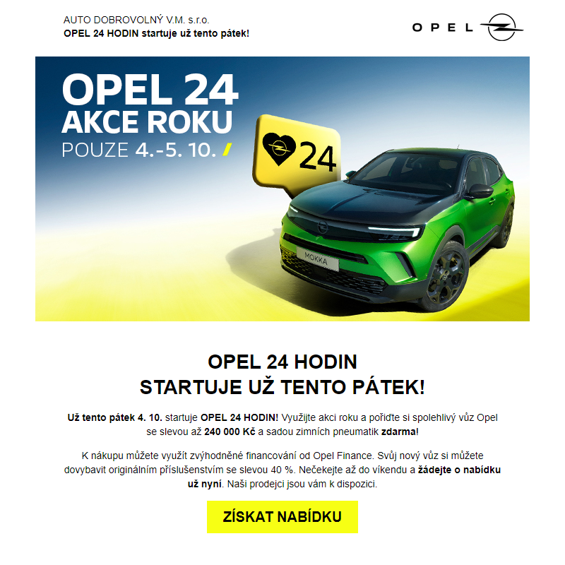 OPEL 24 HODIN. Nezmeškejte akci roku! Již tento pátek!