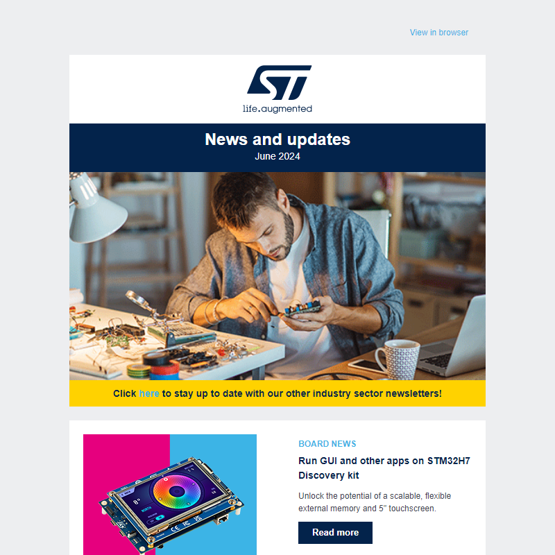 STM32H7 Disco kit, 8- to 32-Mbit page EEPROM, new optimized TouchGFX