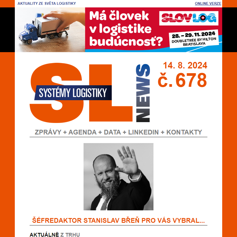 SL News 678: Toyota Tsusho se stěhuje do prostor v Prologis Park Pilsen II, Petra Gavendová posílila tým správy realit v Savills, Kongres Slovlog o budoucnosti člověka v logistice... a další aktuality